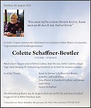Todesanzeige Colette Schaffner-Beutler