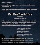 Todesanzeige Carl Hans Friedrich Frey, Loano, Italien
