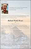 Todesanzeige Robert Mark Moser, Schnaus