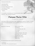 Todesanzeige Marianne Theiler-T&uuml;fer