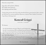 Todesanzeige Konrad Gr&auml;ppi, Oberwil im Simmental