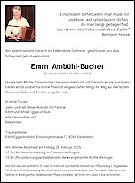 Todesanzeige Emmi Ambühl-Bucher, Berlingen