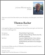 Todesanzeige Thomas Recher